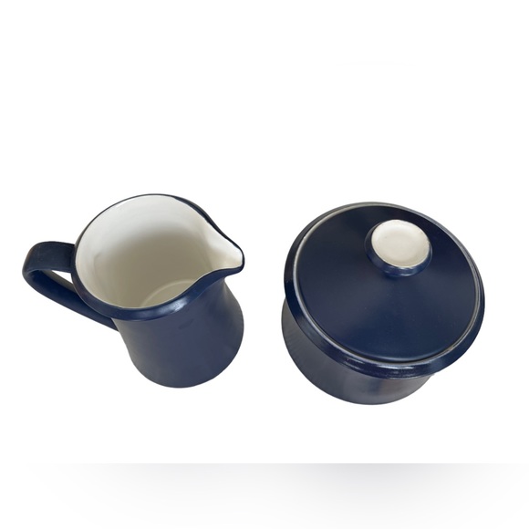 Vintage MCM Blueberry Blue Mexicana by Ben Seibel, MIKASA, Creamer & Sugar set - Picture 2 of 14